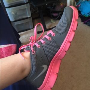 Pink and Gray Nike Sneakers